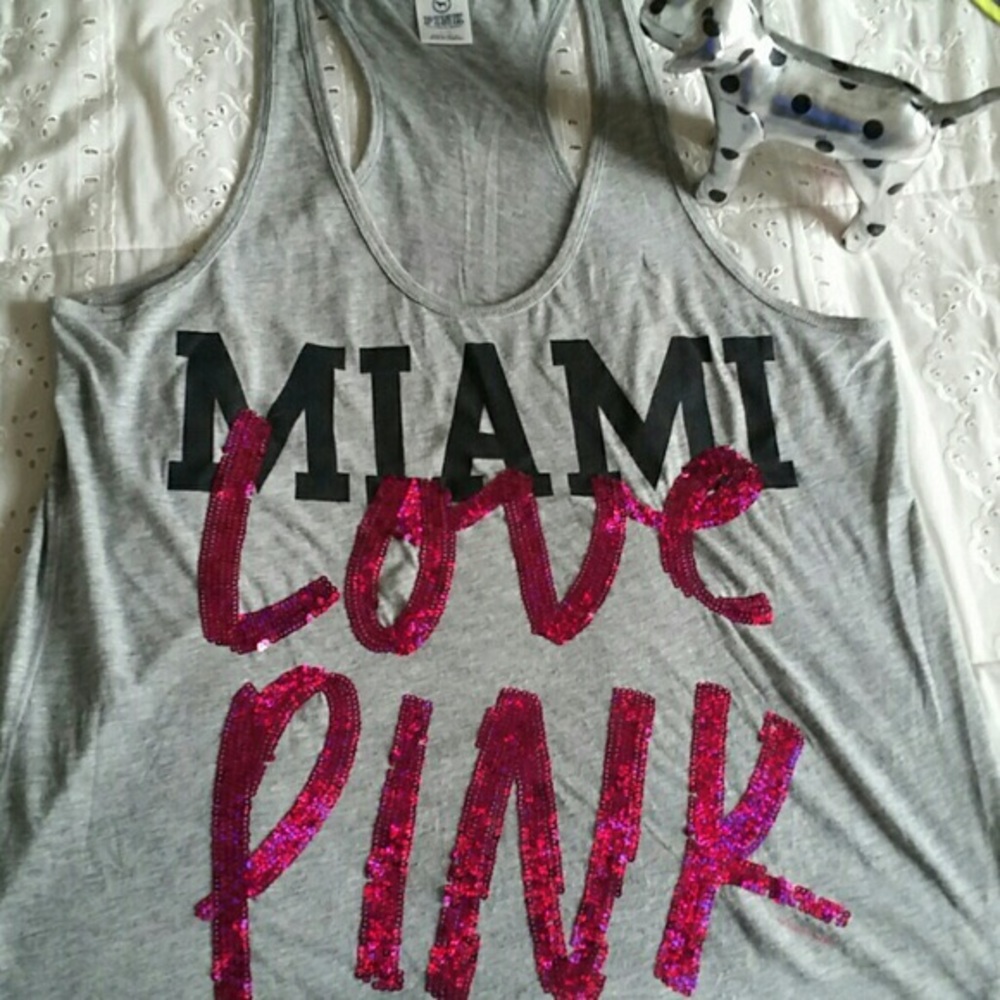 Victoria secret Miami loves pink top (m)