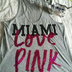 Victoria secret Miami loves pink top (m)