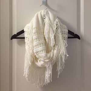 Cream knot infinity scarf