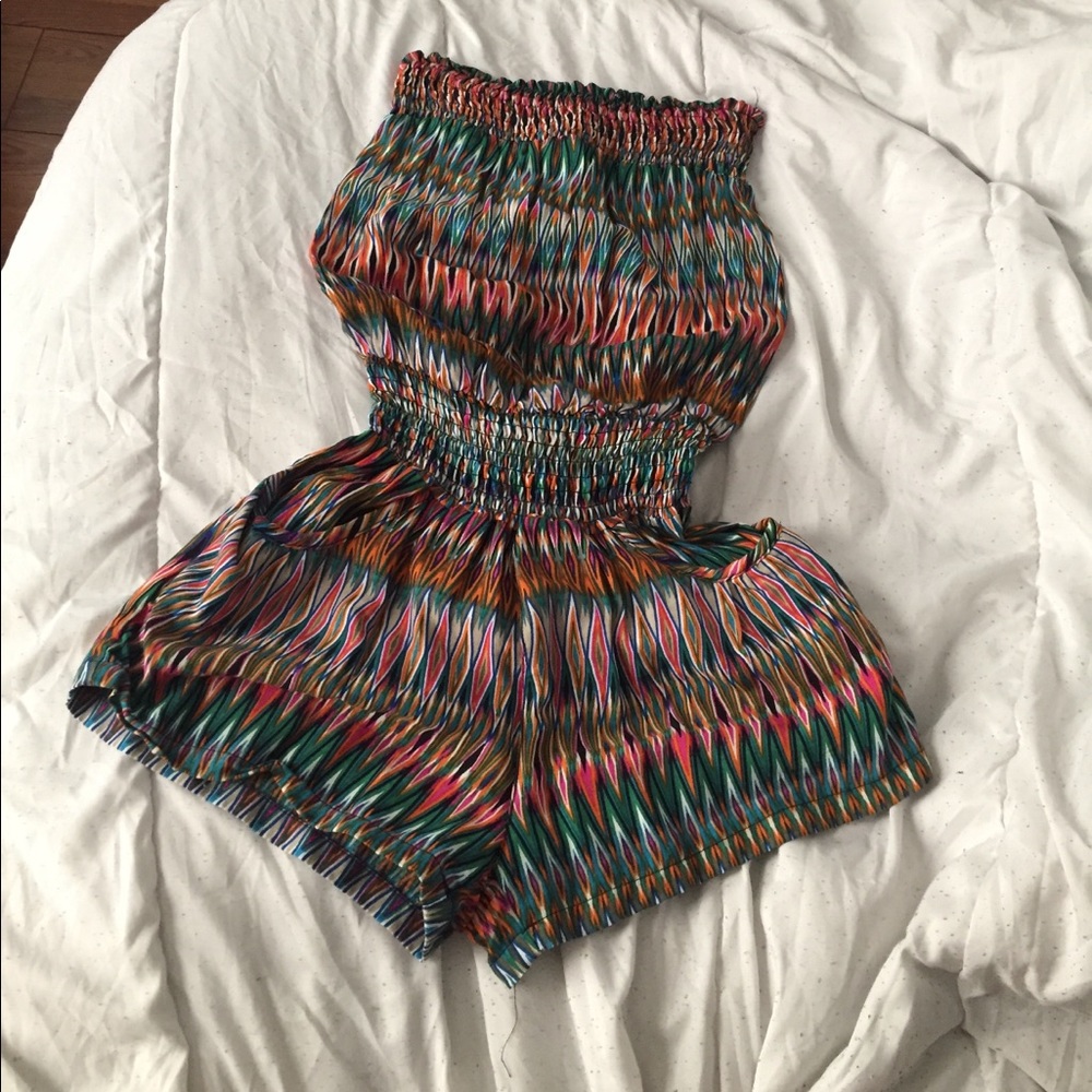 Strapless romper
