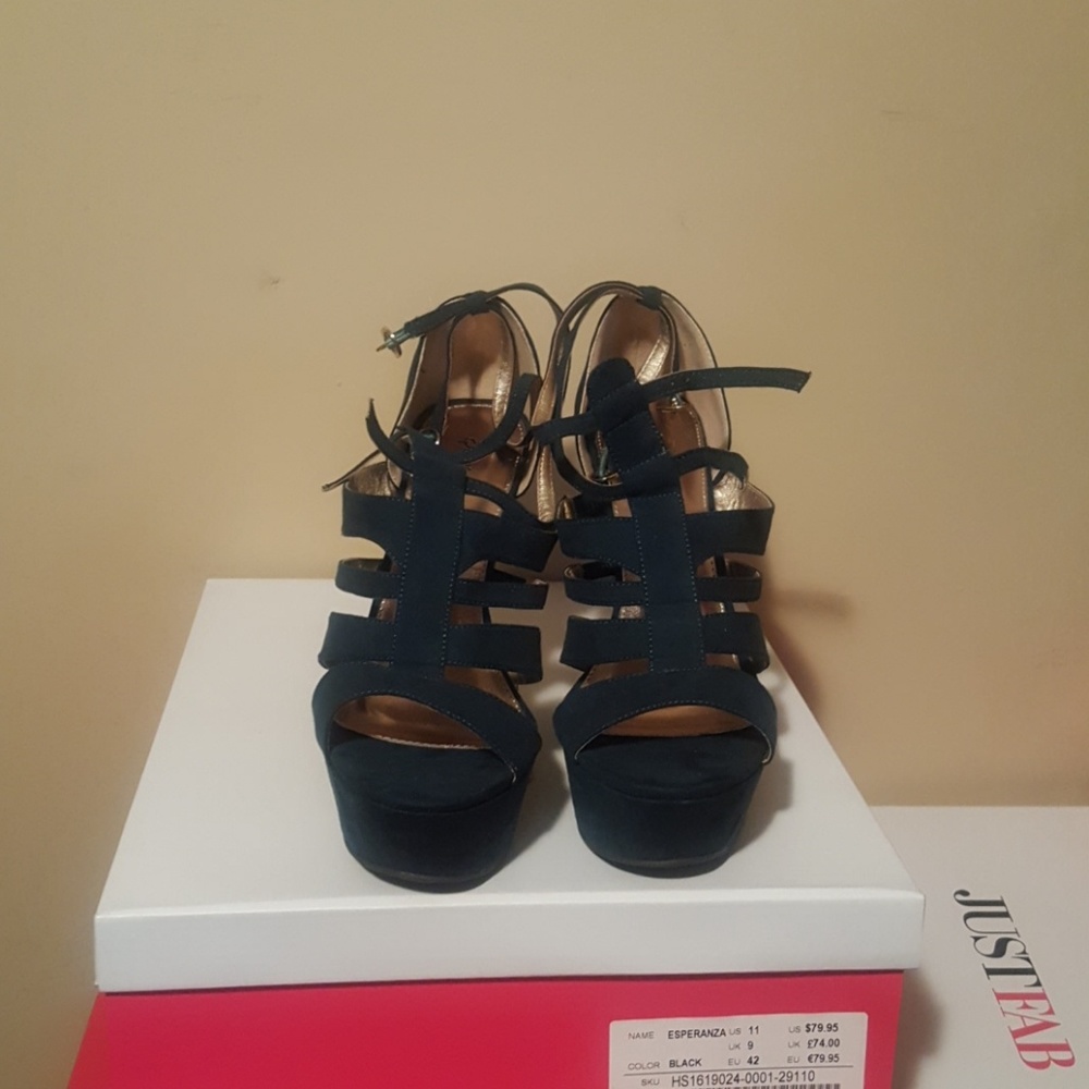 Green open toe wedge