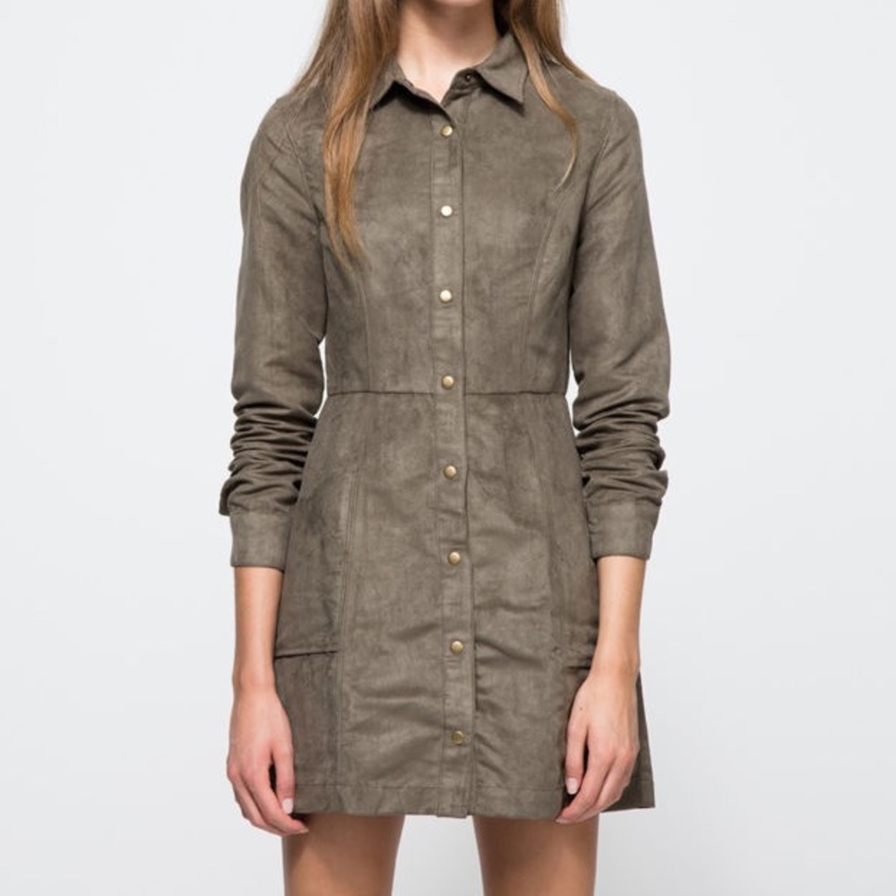 Stelen Need Supply Co. Halston Shirt Dress Olive