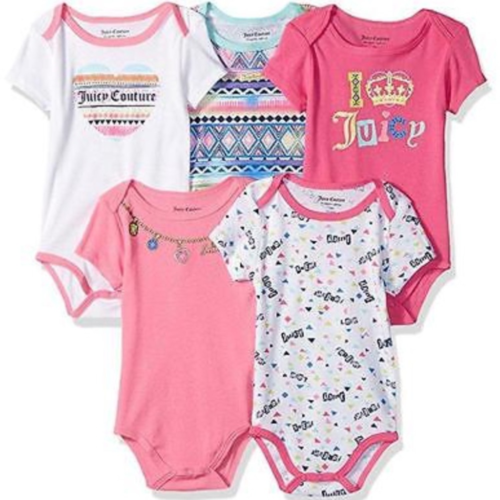 Baby Girl 5pk Bodysuit Size 6-9m JUICY COUTURE