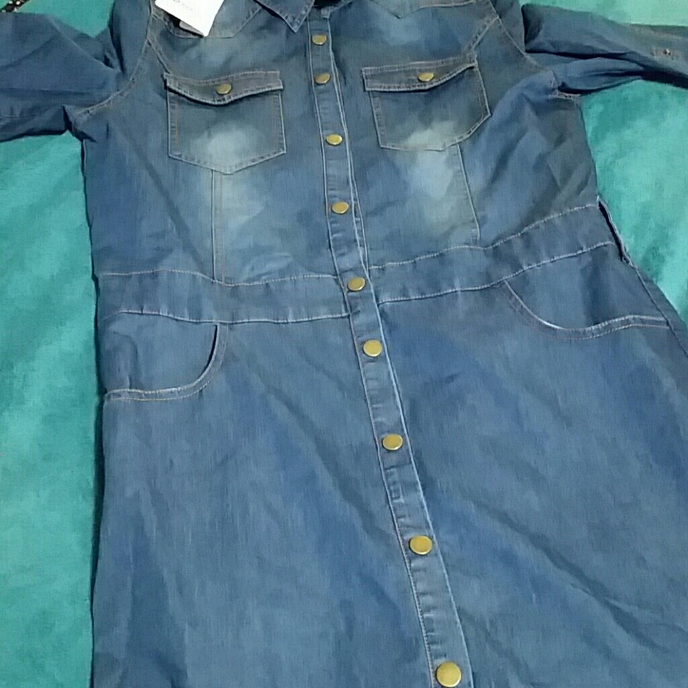Soft denim coat dress