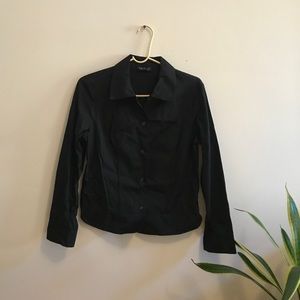 Agnes B black button up shirt