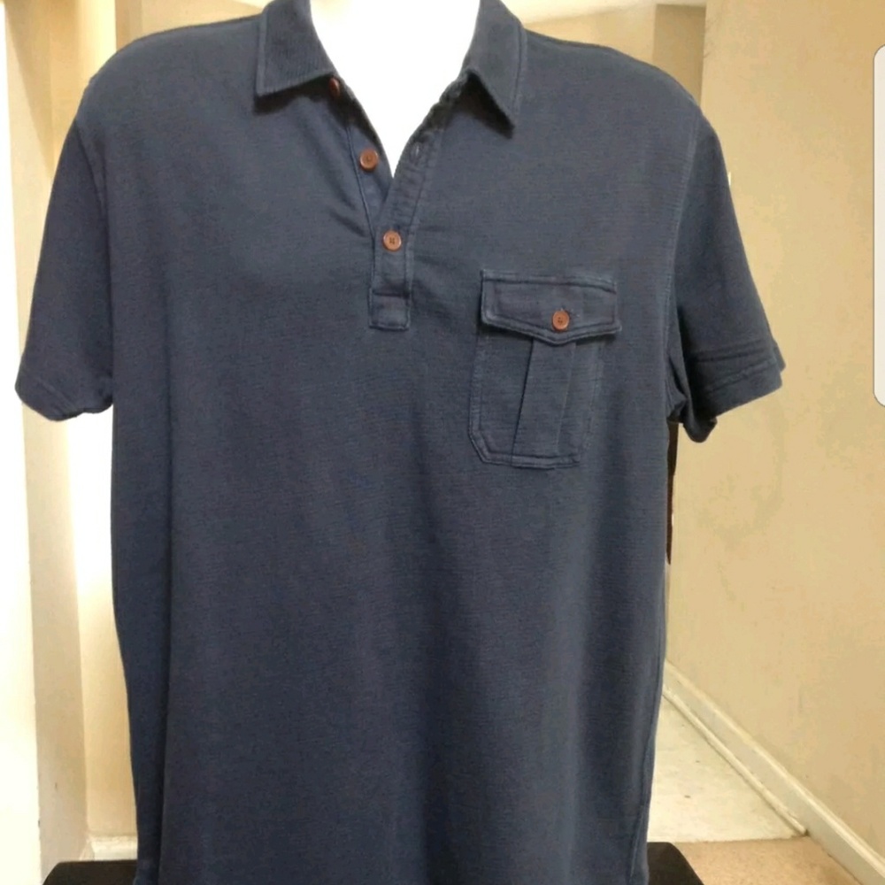 NWT LUCKY BRAND POCKET STYLE POLO SHIRT..SZ:LARGE