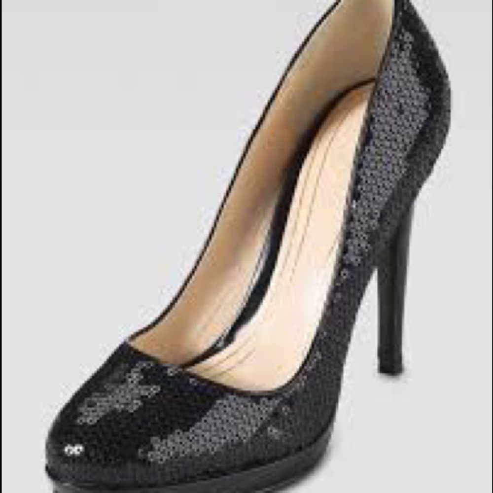 Cole Haan Nike Air insole black sequin pumps 7B