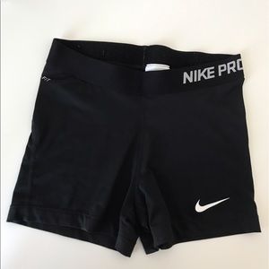 Black nike pro 3" spandex shorts