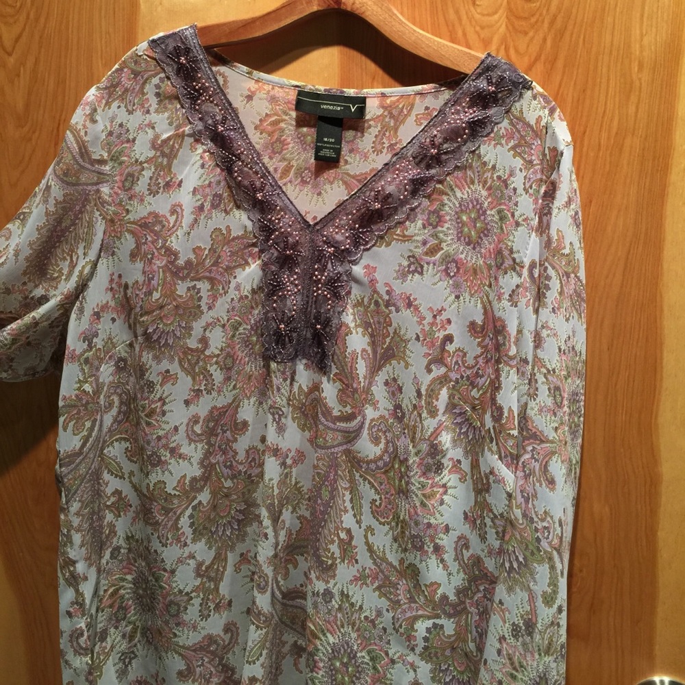 Sheer multi colored layering tunic
