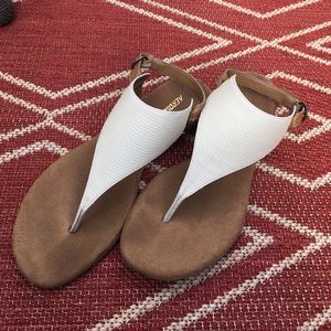White and brown sandals
