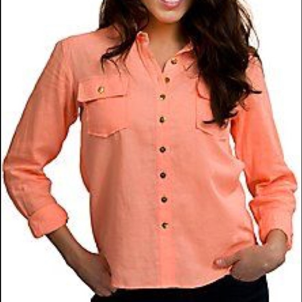 Neon orange/pink buttondown