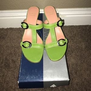 Joan and David Green Leather Heels