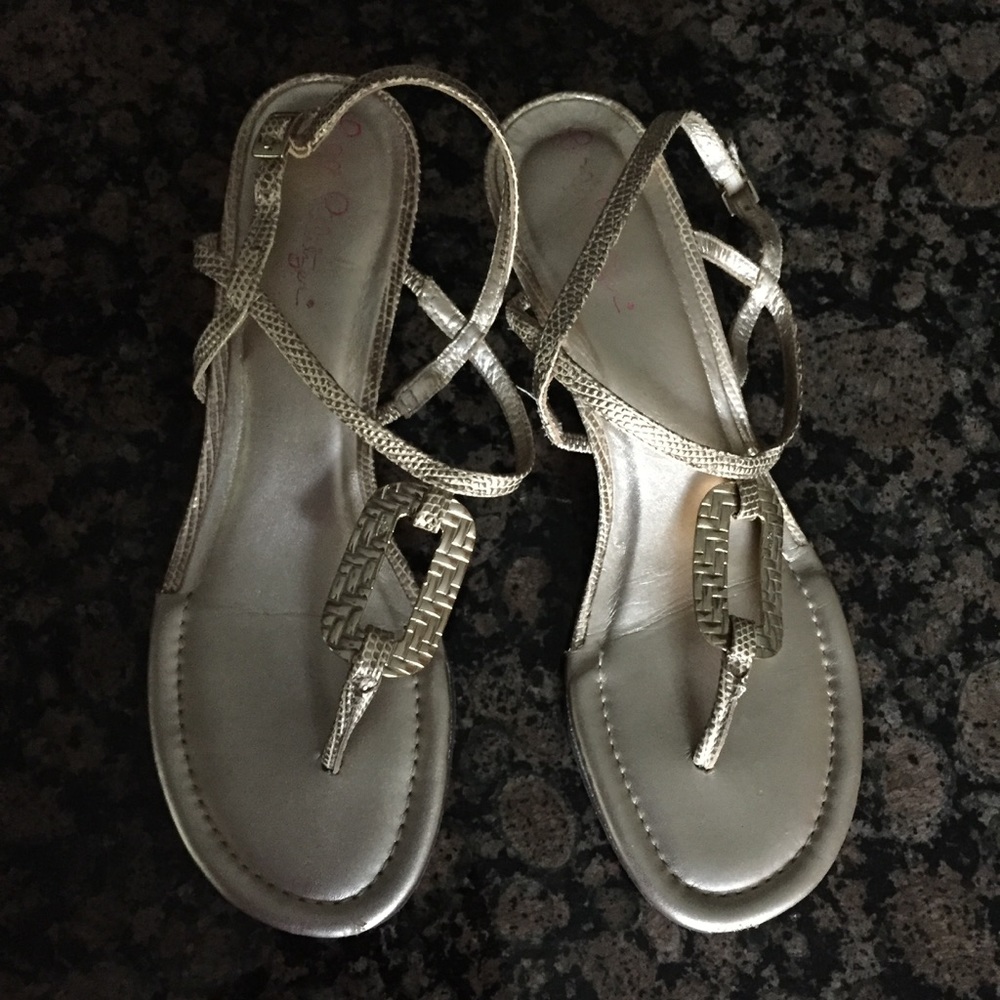 Lilly Pulitzer Sz 8 Gold Wedge