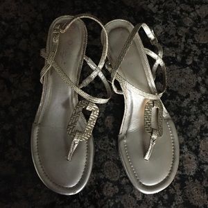 Lilly Pulitzer Sz 8 Gold Wedge