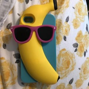 Banana Phone Case wearing sunglasses