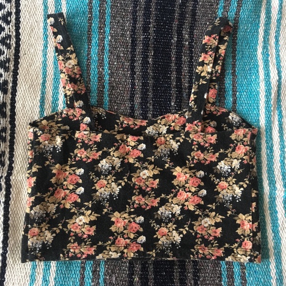 Forever 21 Floral Crop Top Small - Picture 2 of 3