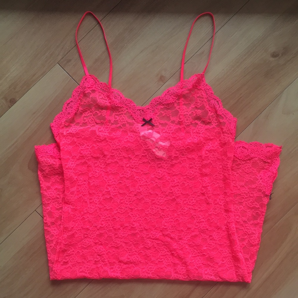 Victoria Secret NWT Sexy Lace Night Slip Hot Pink
