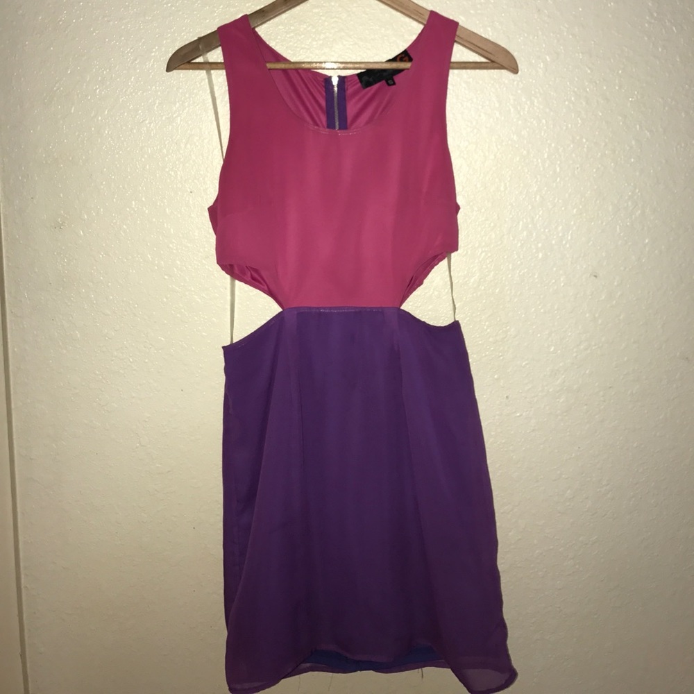 G By Guess Pink&Purple dress with cut out details