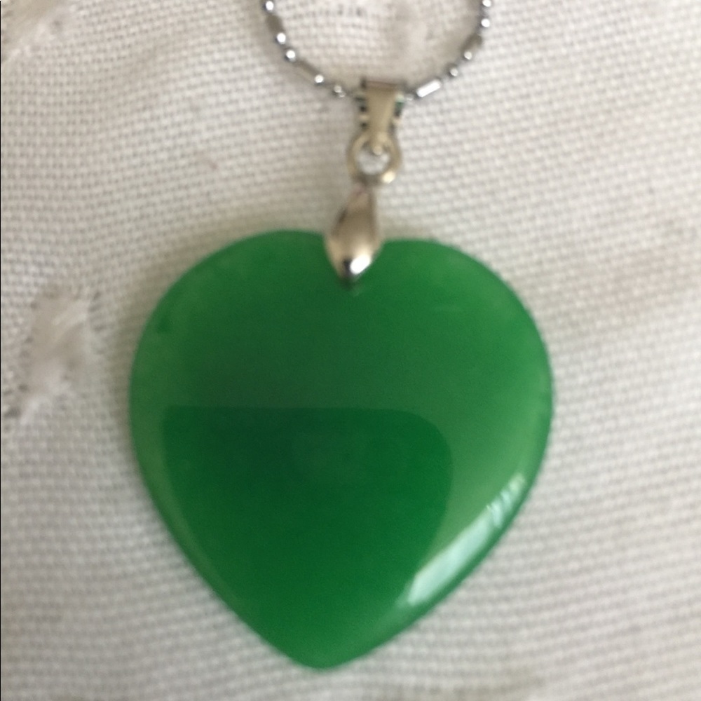 Real Jade Jadeite Heart Pendant