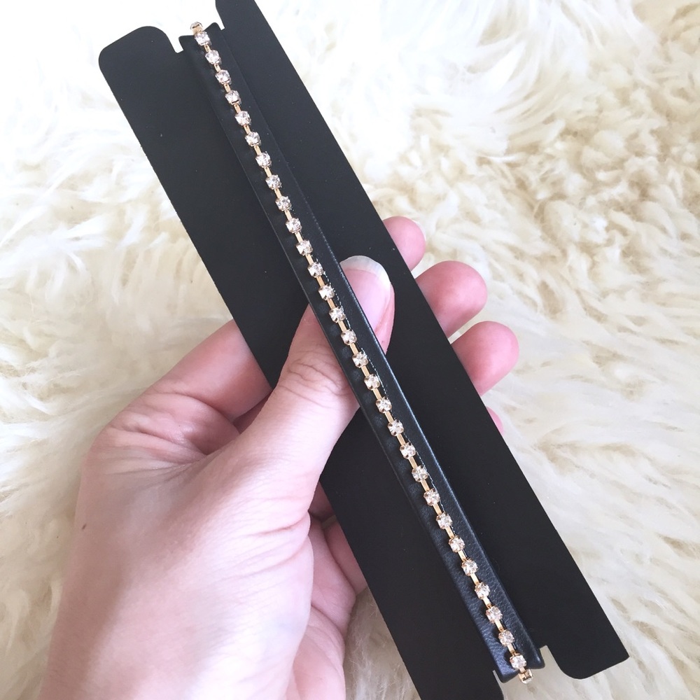 Black Rhinestone Sparkly Choker Necklace!