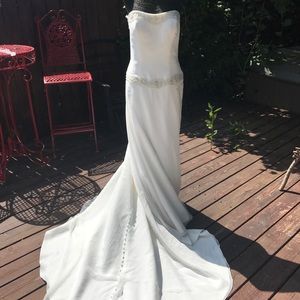 ⛔️SOLD⛔️Ivory Drop Waist Wedding Gown dress Sz 8