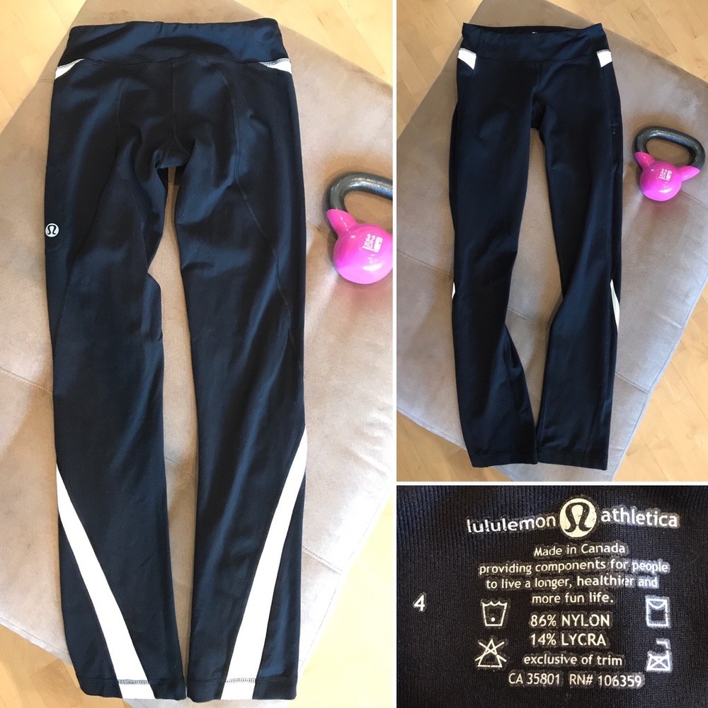 Lululemon Pants Black and White w/ Zipper Pocket 4