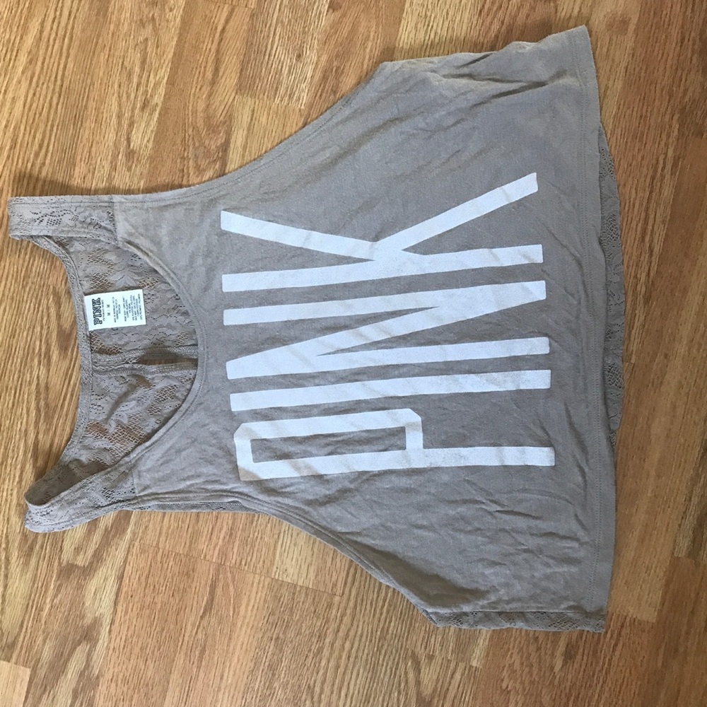 Pink VS M open back tank top
