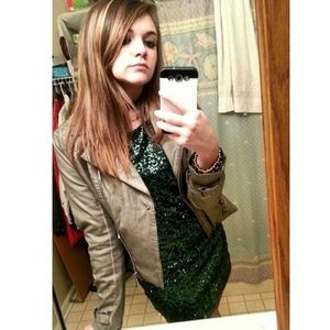 EXPRESS Glittery green dress