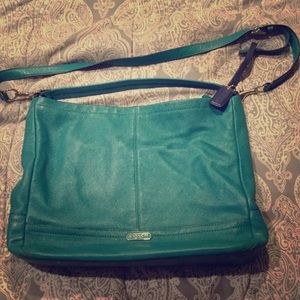 Teal Coach Shoulder Bag