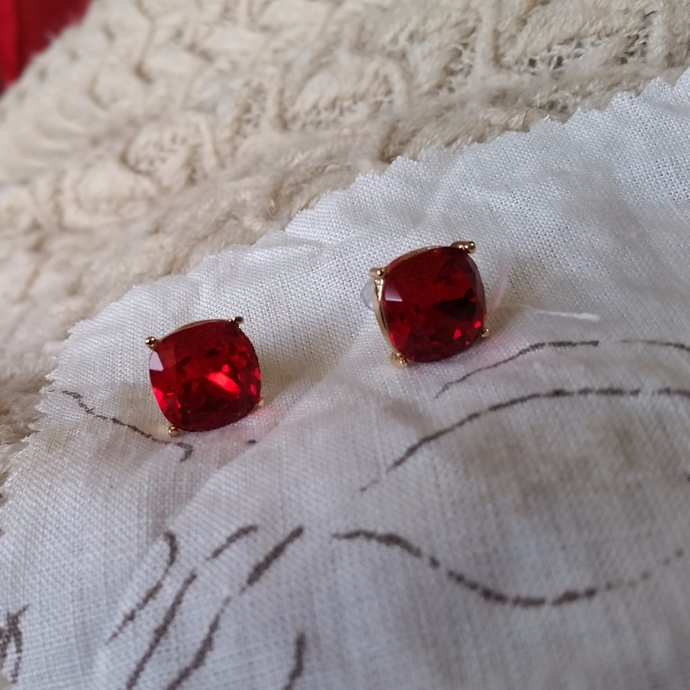 Large Red Jeweled Studs