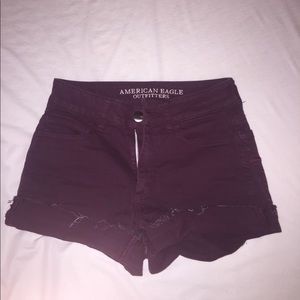 Maroon high waisted shorts