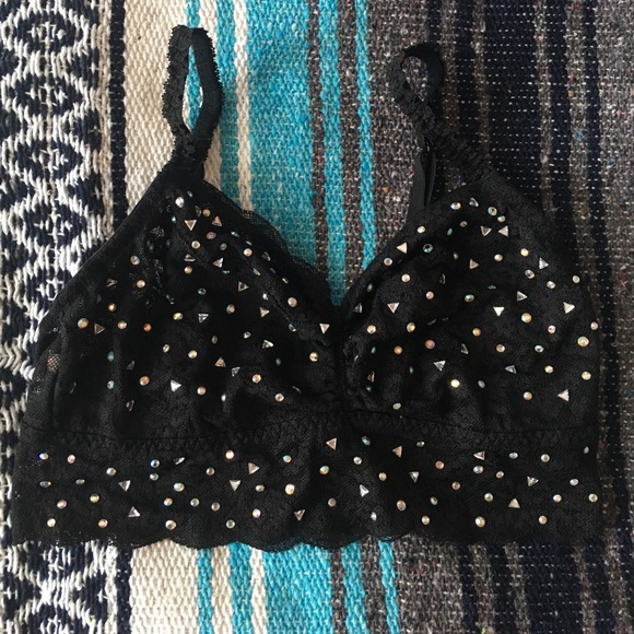 Pink Victoria's Secret Black Lace Bralette Small - Picture 1 of 5
