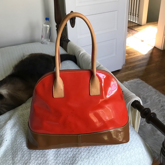 D&B handbag - orange+brown patent leather - Picture 2 of 8