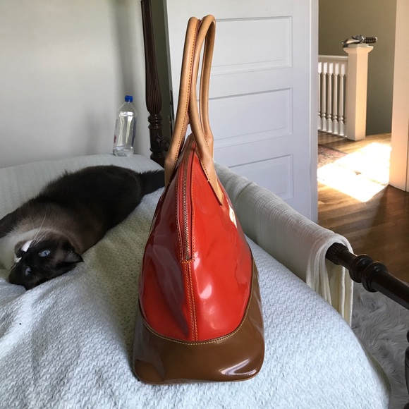 D&B handbag - orange+brown patent leather - Picture 4 of 8