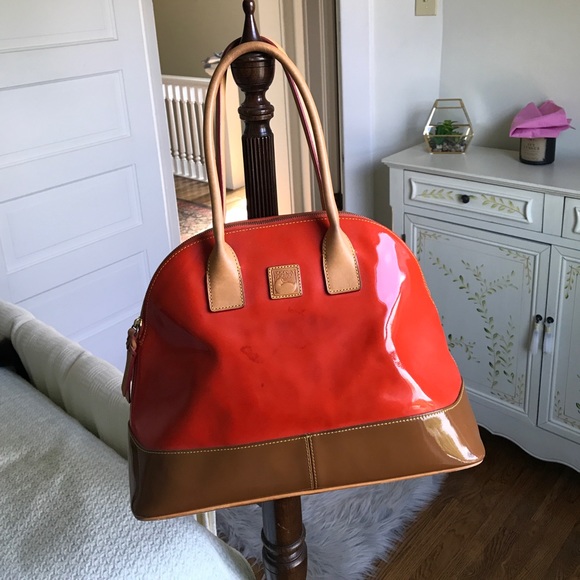 D&B handbag - orange+brown patent leather - Picture 5 of 8