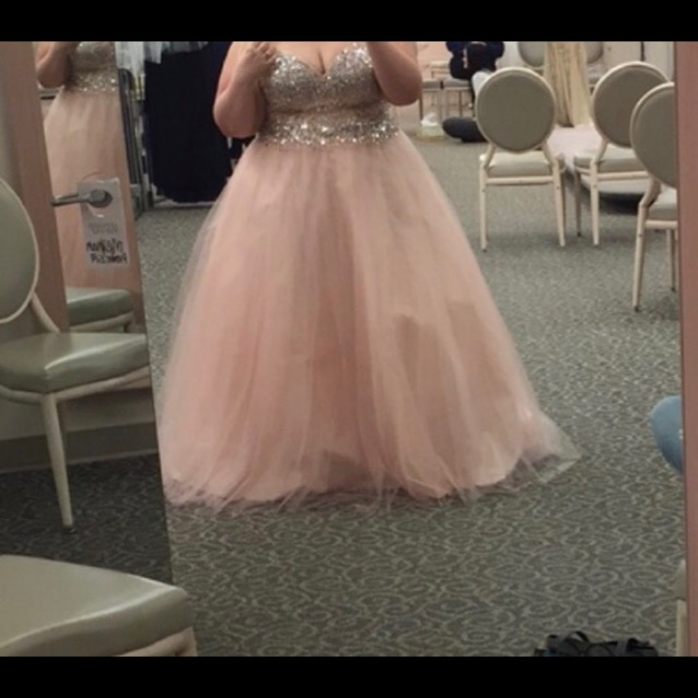 Pink long princess prom dress