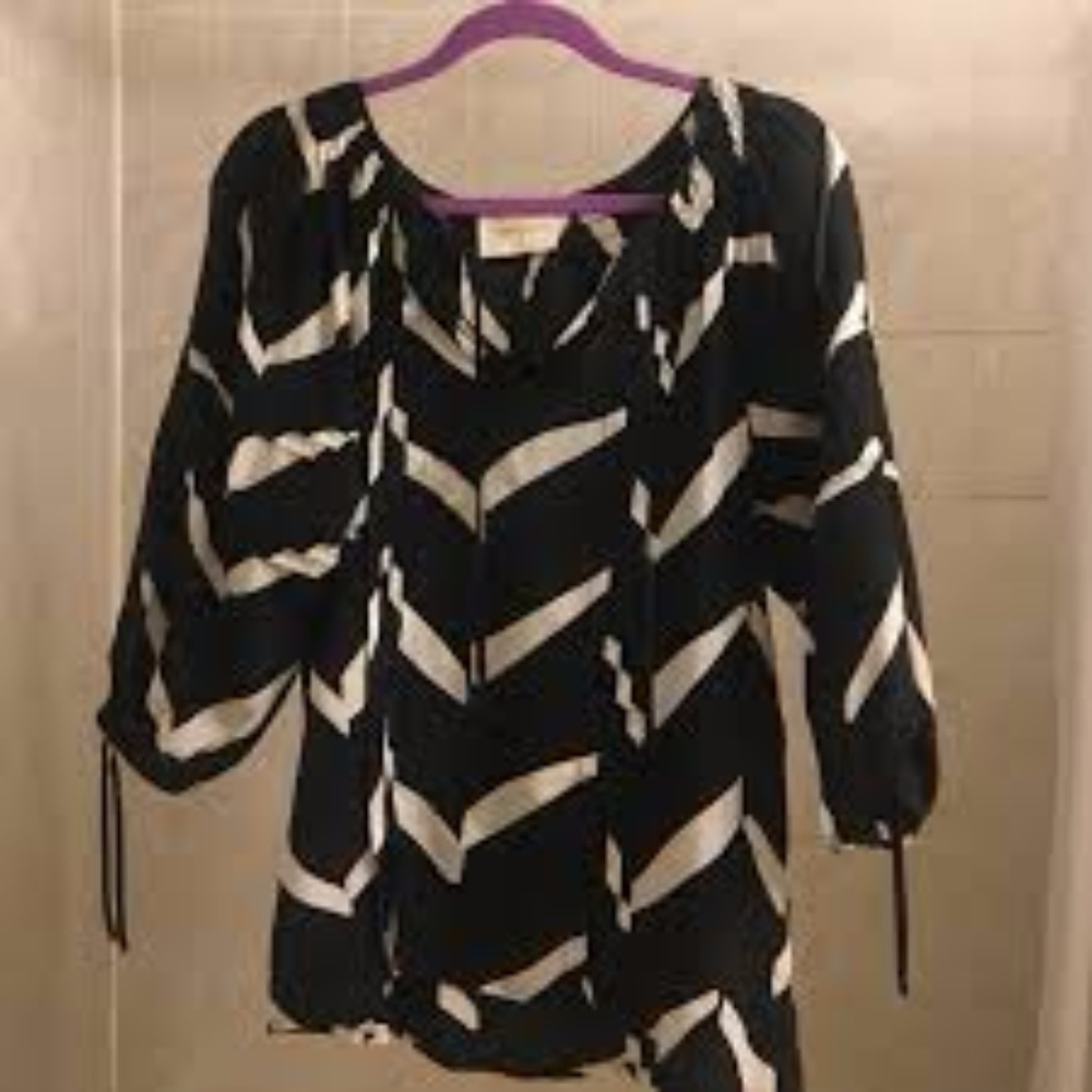 Black & White & Silk Top