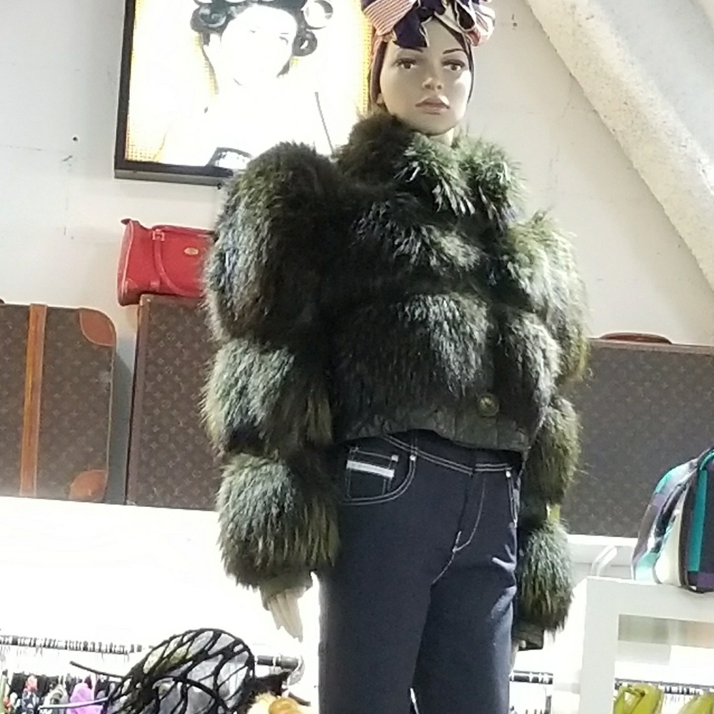 Vintage green fox cropped jacket