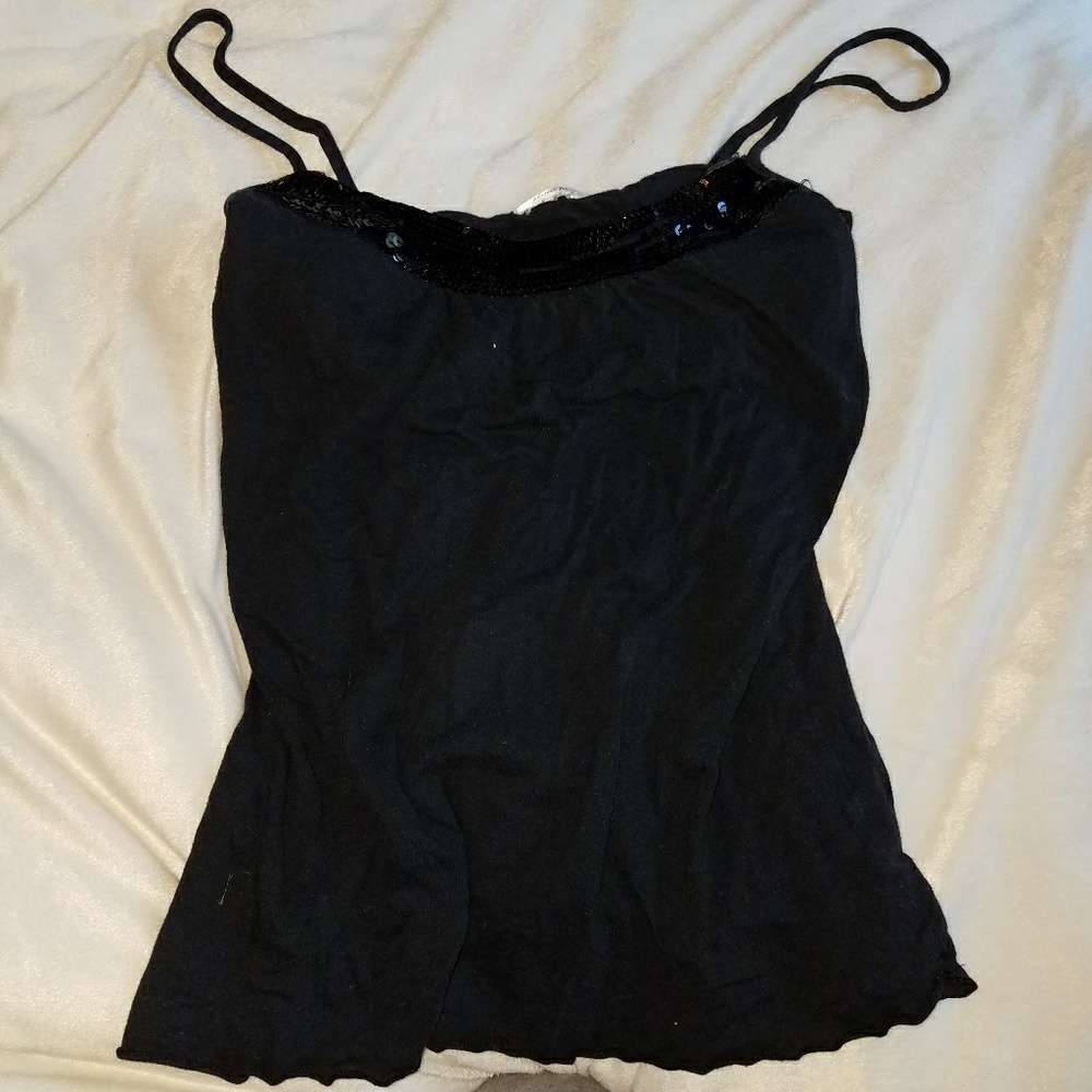 Black sequin tank