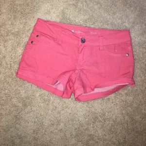 Pink denim shorts