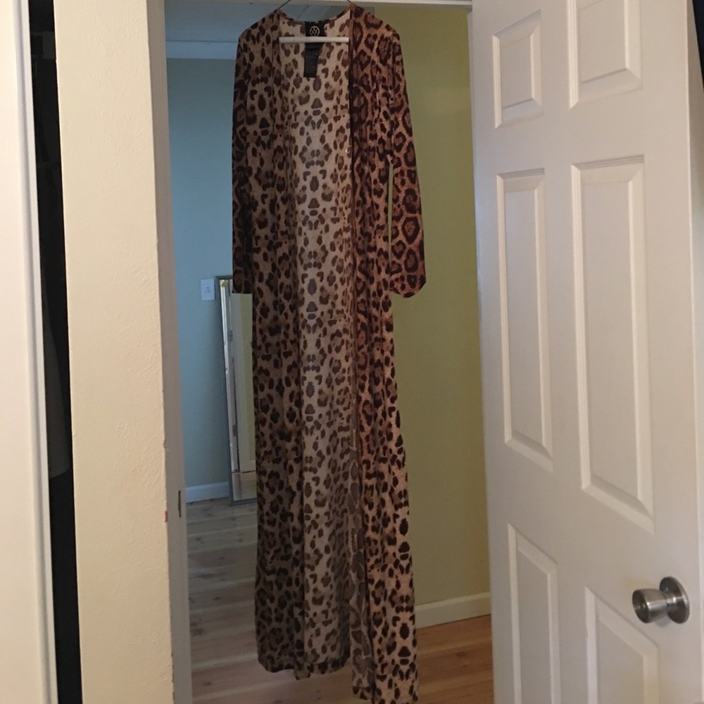 Designer Long sleeve Leopard cover  up ..