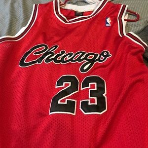 Authentic Micheal Jordan Bulls Cursive Jersey