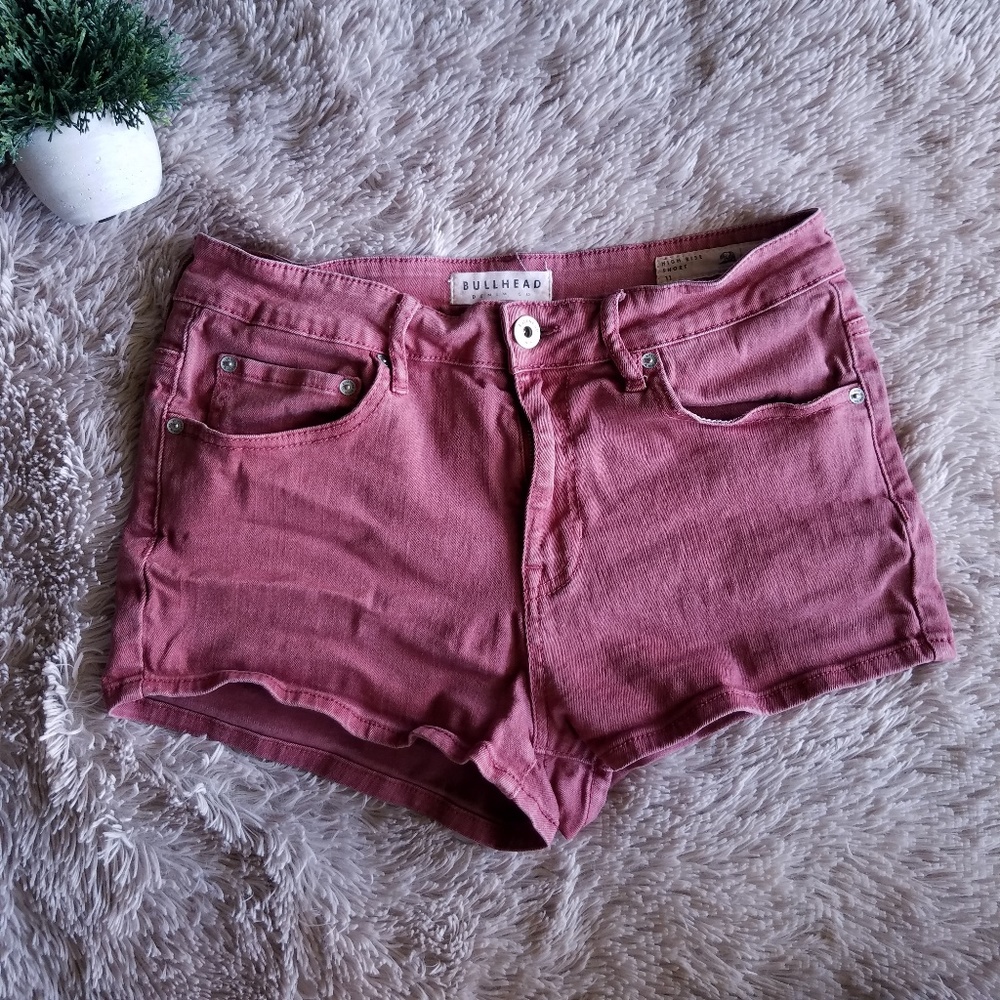Bullhead Denim Maroon Shorts 11 (Juniors) Shorts