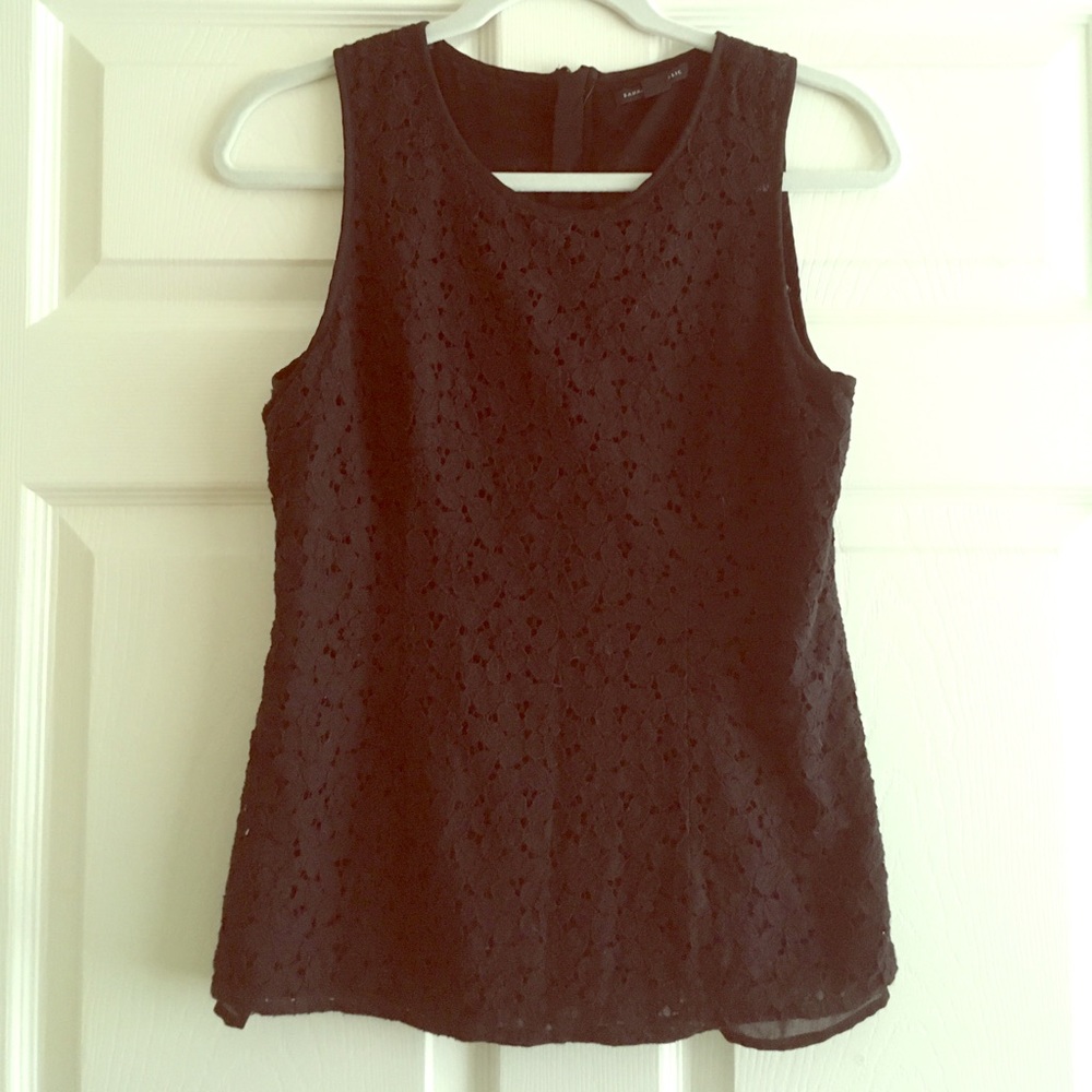 Banana Republic Size 8 Black Lace Tank Top