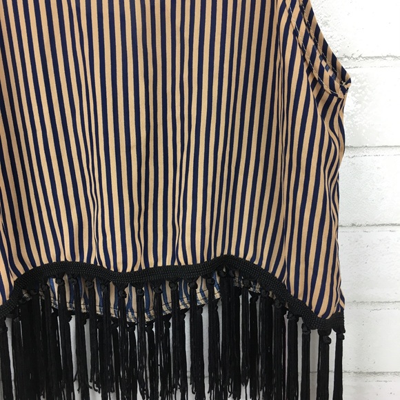Tank top crop top Tassels Boho Striped Romantic - Picture 2 of 5
