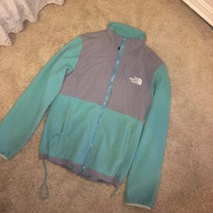 Blue and grey north face