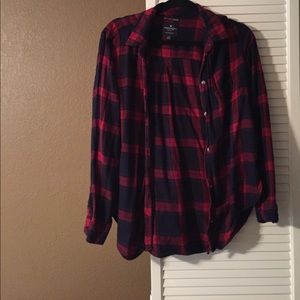 american eagle red and blue flannel