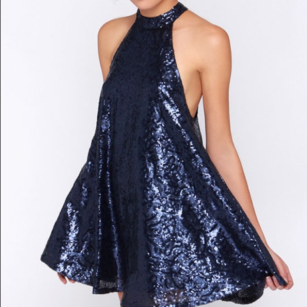 LULUS BLUE/NAVY SEQUIN DRESS
