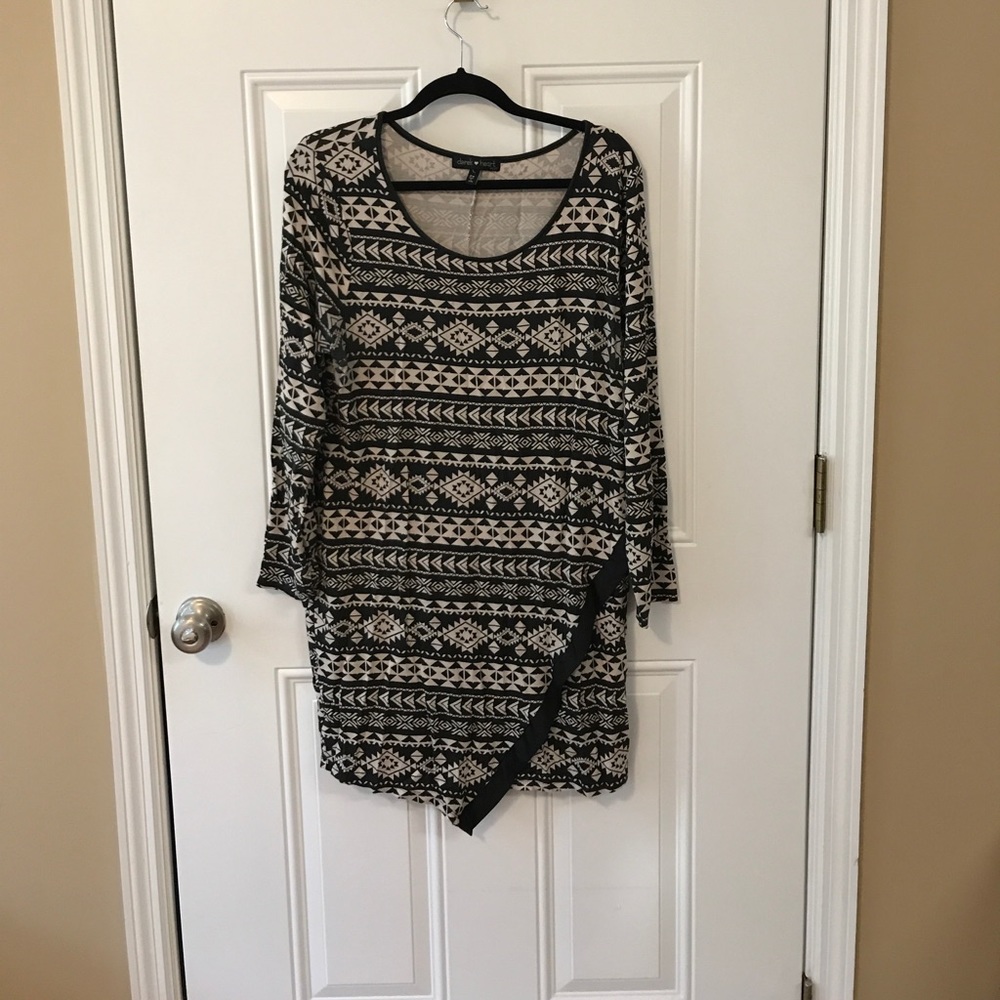 Black fair isle print dress
