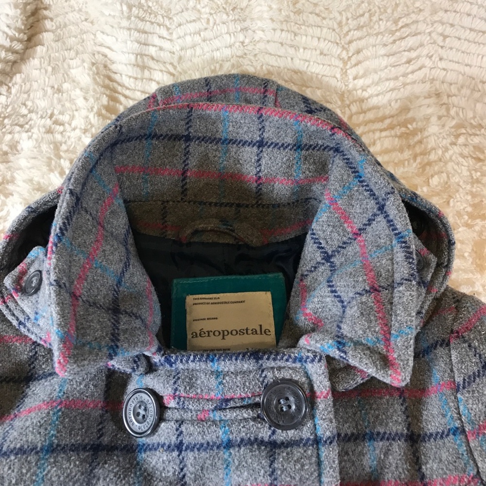 Aropostale Grey Double Button Down Jacket Hoodie - image 6